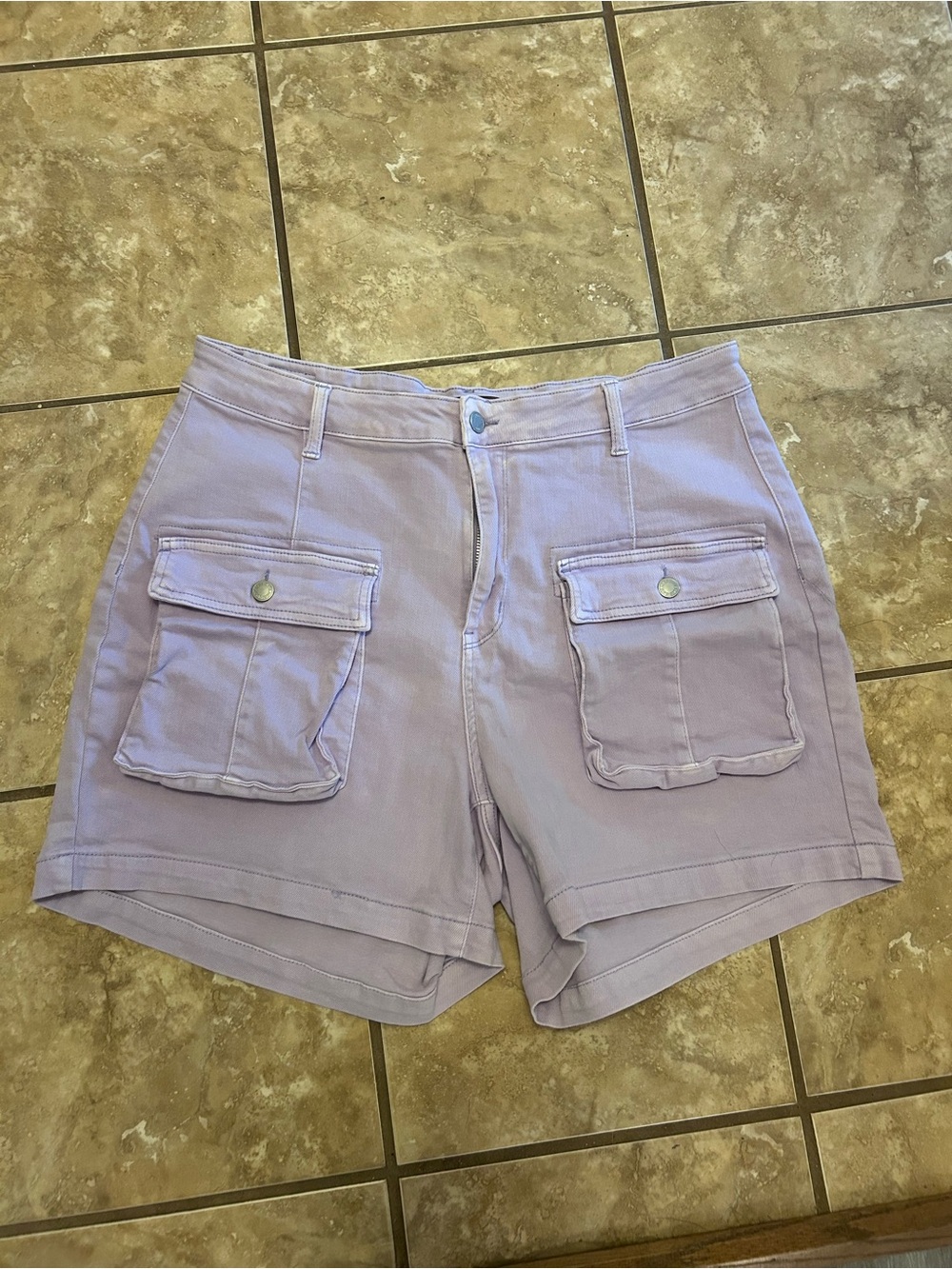 Judy Blue Lavender Cargo Shorts with Flap Pockets